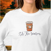 T-shirt Automne C'est la saison Monogramme Café