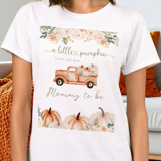 T-shirt Automne Citrouille Camion Maman à être Baby shower