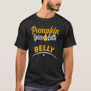 T-shirt Automne Citrouille Épice Latte Ventre Chaud Automn
