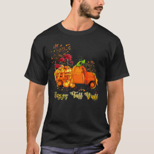 T-shirt Automne Citrouille Flamant rose de camion Happy Au
