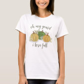 T-shirt Automne Citrouille Gourd I Love Automne Aquarelle (Devant)