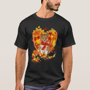 T-shirt Automne Feuille Coeur Shetland Sheepdog Scarf Auto