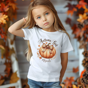 T-Shirt Automne fille aquarelle citrouille chute personnal