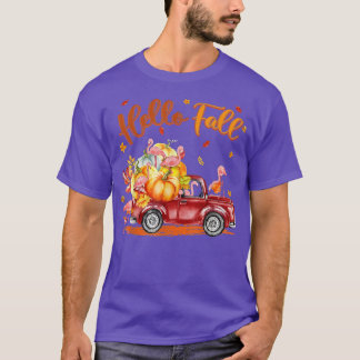T-shirt Automne Flamant rose rose Bonjour Automne, Camion
