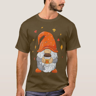 T-shirt Automne Gnome Café Funny Automne SaisonT-Shirt