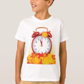 T-shirt Automne Heure Changer Feuilles Automne Et Horloge  (Devant)