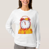 T-shirt Automne Heure Changer Feuilles Automne Et Horloge  (Devant)