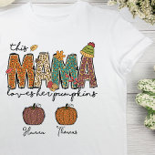 T-shirt Automne Mama aime son Citrouille Leopard