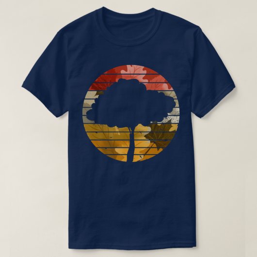 T-shirt Automne Maple Leaf Faune Nature Forest Tree Retr (Design devant)