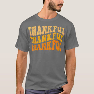 T-shirt Automne Merci Rétro GroovyThanksgiving Fami