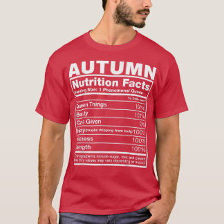 T-shirt Automne Nutrition FactsAutomne Nom Anniversaire