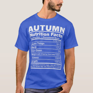 T-shirt Automne Nutrition FactsAutomne Nom Anniversaire