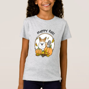 T-Shirt Automne Pembroke Welsh Corgi (rouge 1) Citrouille