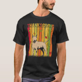 T-shirt Automne Retro mignonne Bull Terrier Chien Thanksgi (Devant)