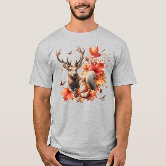 T-shirt Automne Saison Automne Du Cerf (Devant)