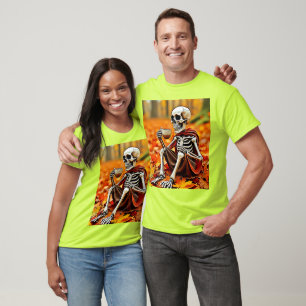 T-shirt Automne Skeleton Café Break Design