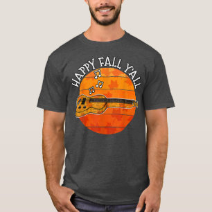 T-shirt Automne Slide Guitare, Happy Fall Yall Guitariste,