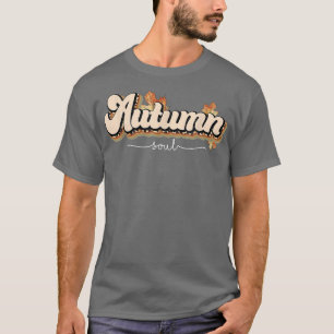 T-shirt Automne Soul Leopard Érable Feuilles Retro Super A