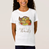 T-Shirt Automne Thanksgiving Cornucopia Donner Merci (Devant)