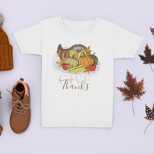 T-Shirt Automne Thanksgiving Cornucopia Donner Merci