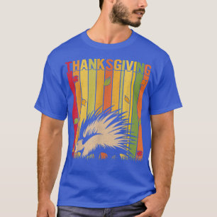 T-shirt Automne Thanksgiving Rétro Cute Porcupine Amateurs