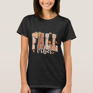 T-shirt Automne Vibes Coquette Bow Citrouille Thanksgiving