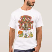 T-shirt Automne Y All Gnome Leopard Citrouille (Devant)