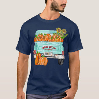 T-shirt Automne Y'all Camion Citrouille Tournesol Automne