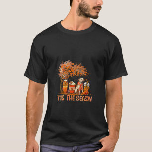 T-shirt AutomneChien C'Est La Saison Citrouille Latte Gold