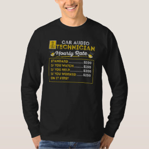 T-shirt Automobile Technicien Taux Horaire Voiture Stéréo 
