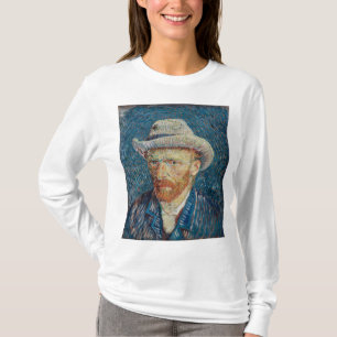 T-shirt Autoportrait avec chapeau de feutre gris par Vince