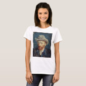 T-shirt Autoportrait de Van Gogh avec Casquette Grey Felt (Devant entier)