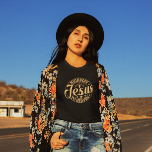 T-shirt Autoroute jésus au paradis rétro