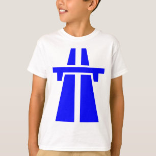 T-shirt Autoroute, Voie rapide, Autobahn - Bleu