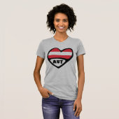 T-shirt Autriche Code Pays Drapeau Coeur AUT (Devant entier)