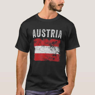 T-shirt Autriche Drapeau Hommes Distorsion Femmes Enfants 