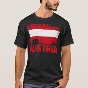 T-shirt Autriche Drapeau Vintage désorganisé Autriche Grun