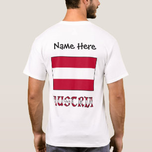 T-shirt Autriche et Drapeau Autrichien Noir Personnalisé