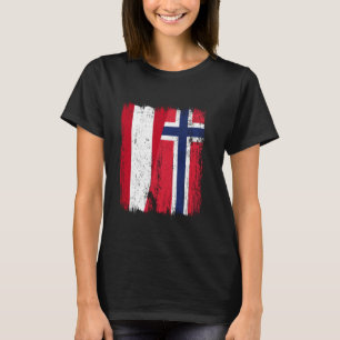 T-shirt Autriche Norvège Demi-drapeau Ancêtres Autrichiens