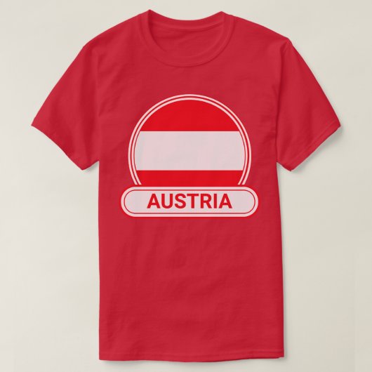 T-shirt Autriche Pays Badge Autriche Drapeau (Design devant)