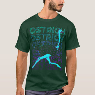 T-shirt Autruche Animal Ami Rétro