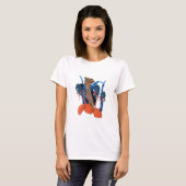 T-shirt Autruche avec des feuilles (Devant entier)