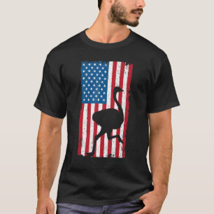T-shirt Autruche Drapeau Usa Amérique Animal Oiseau incapa