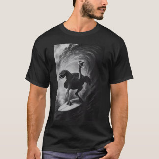 T-shirt Autruche Drôle de Selfie de Surf sur Planche de Su