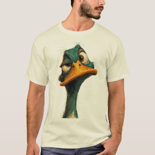 T-shirt Autruche Grincheuse Drôle – Art de Dessin Animé d'