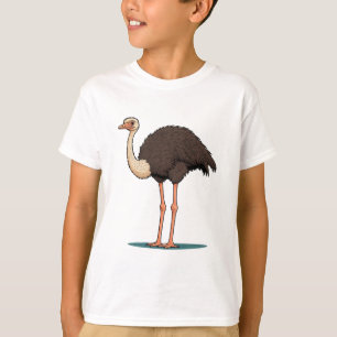 T-shirt autruche, oiseau, tableau de plumes