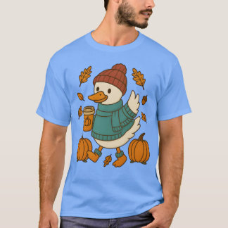 T-shirt Autumn Cozy Duck with Pumpkin Caf boy