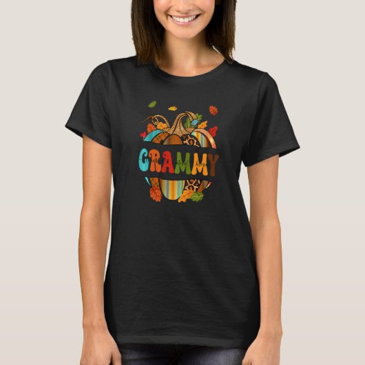 T-shirt Autumn Fall Outfit Grammy Thankful Grateful Blesse (Devant)