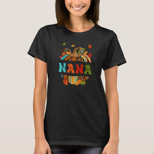 T-shirt Autumn Fall Outfit Nana Thankful Grateful Blessed  (Devant)