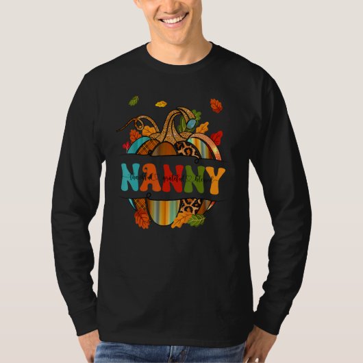 T-shirt Autumn Fall Outfit Nanny Thankful Grateful Blessed (Devant)